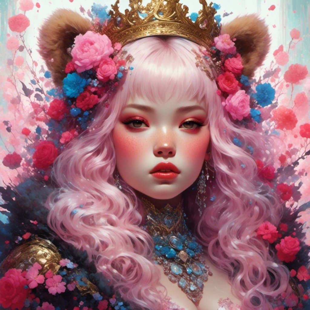 Dramatic Asian Bear Prince Portrait in Dreamy Darkness