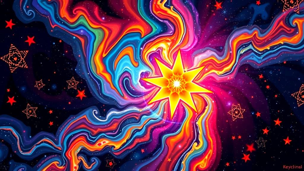 Surreal Cosmic Dance in Vibrant Starburst