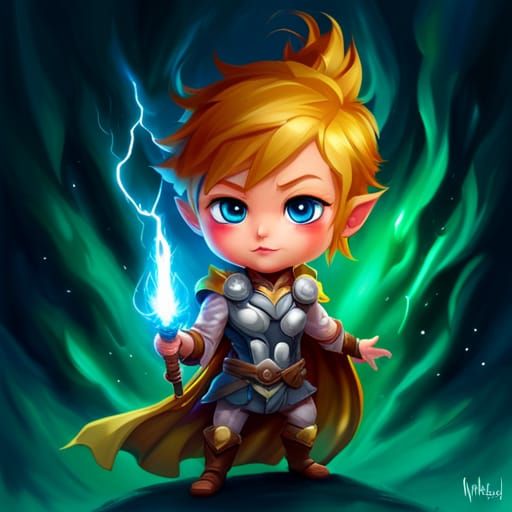 Adorable Chibi Thor as Splash Art