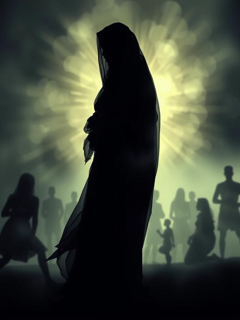 Ethereal Figure in Light and Shadow, Double Exposure