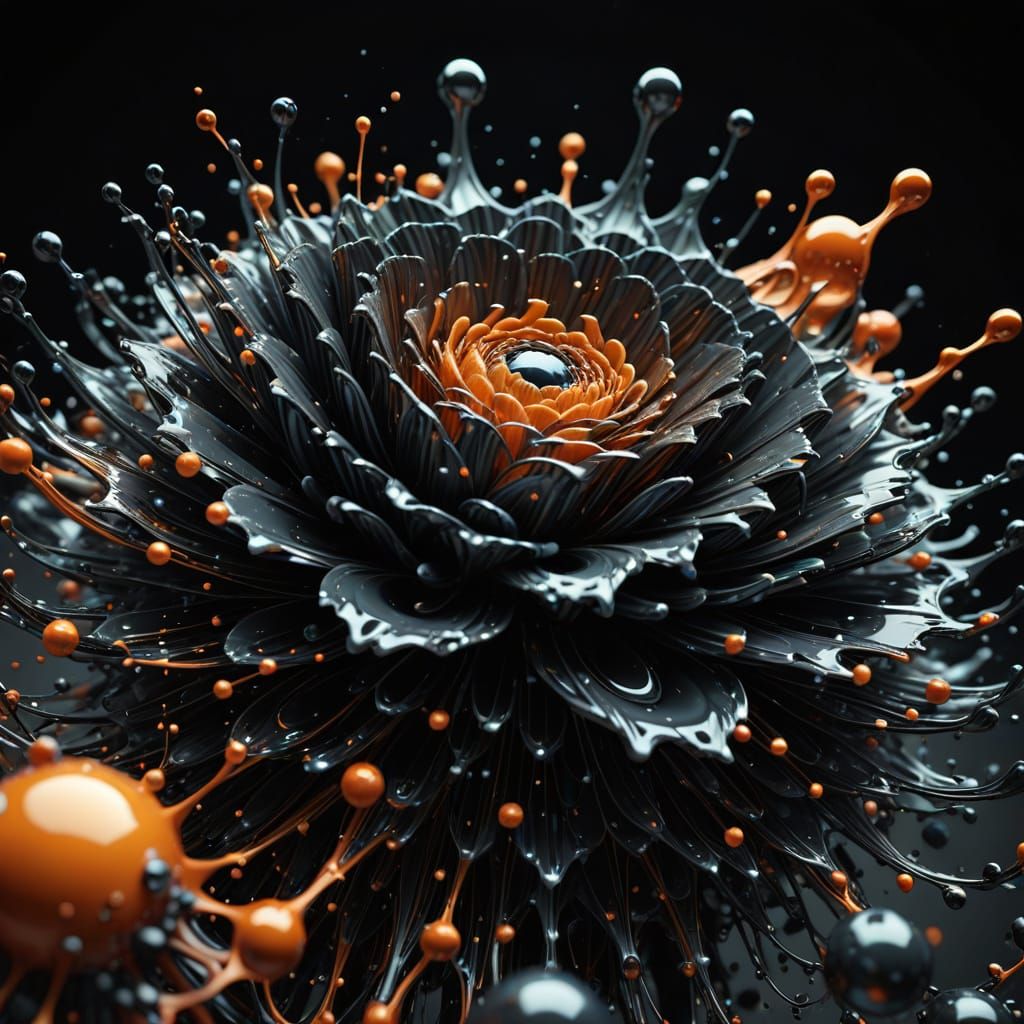 Dark Realistic Macro Photography of Organic Fluid Shapes