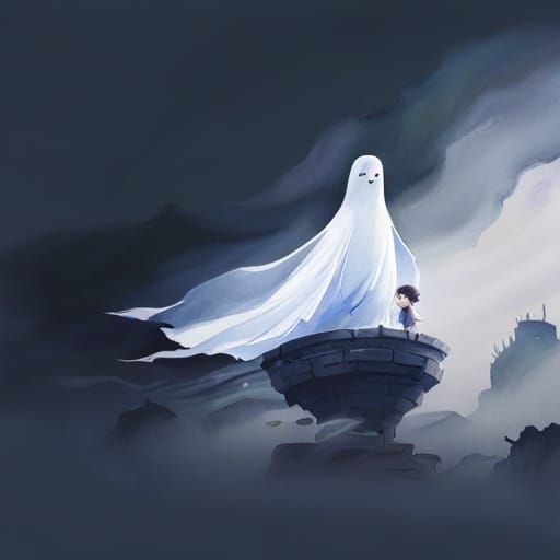 Casper the Ghost: Watercolor Calligraphy Masterpiece