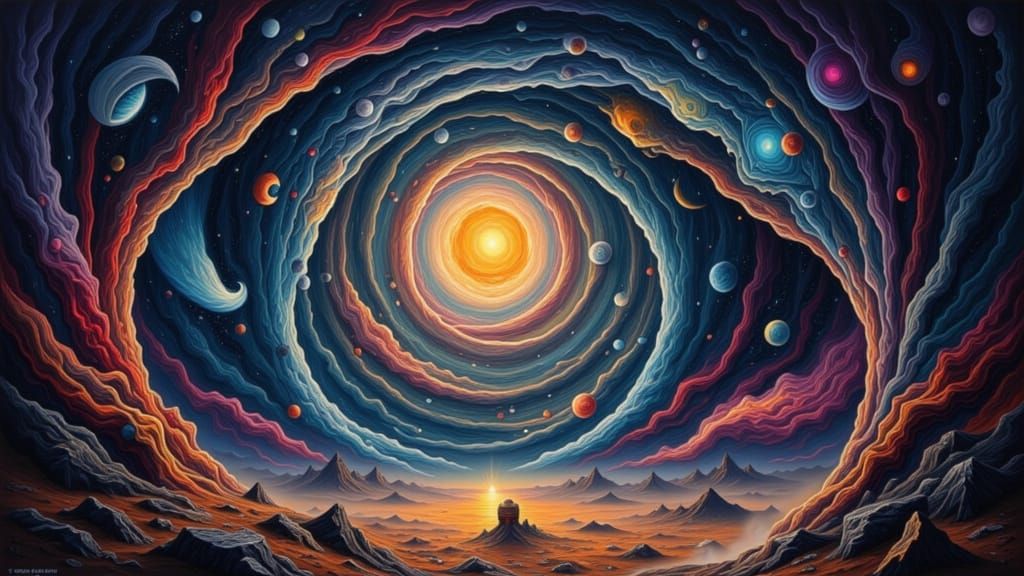 Cosmic Wormhole Journey in Digital Art