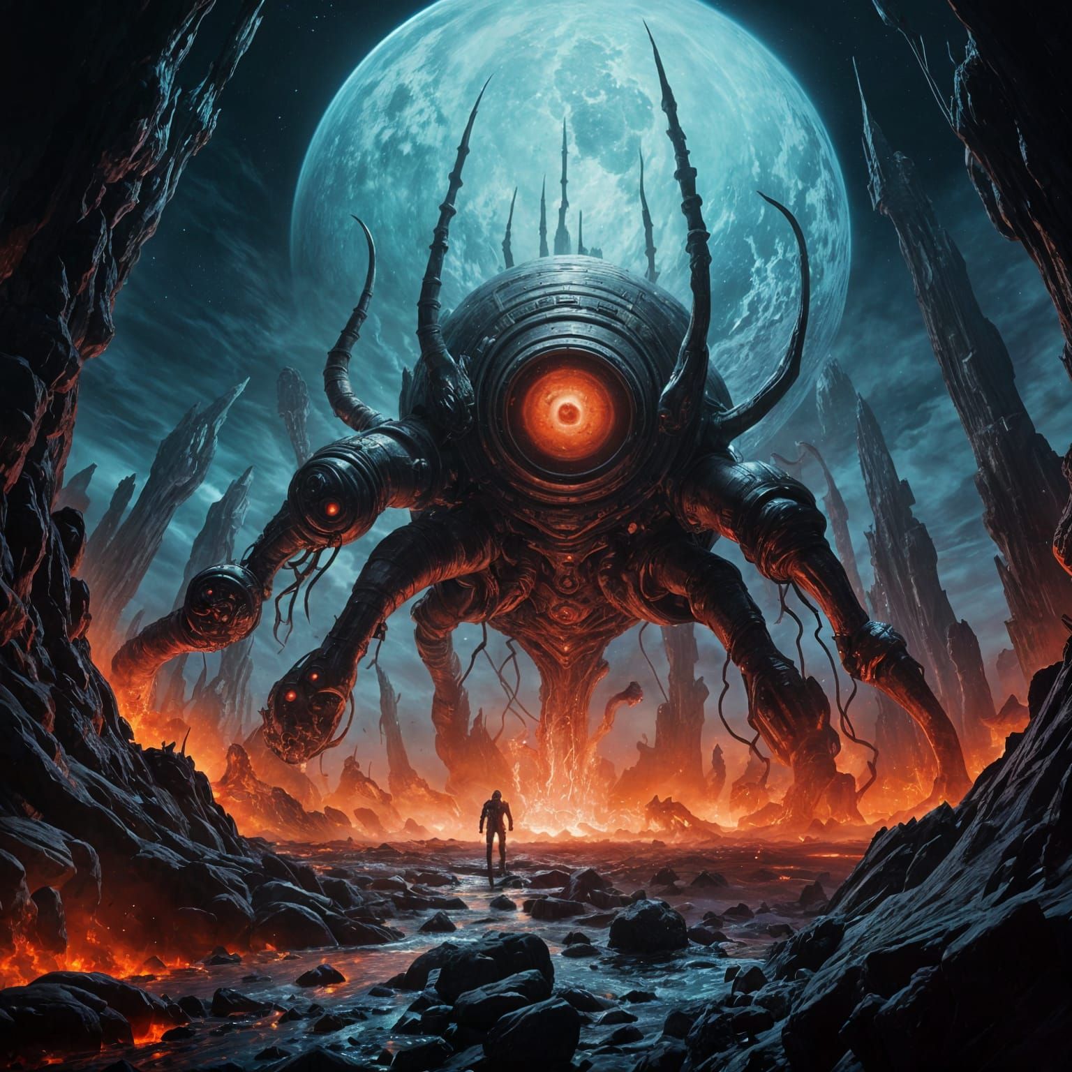 Epic Dark Planet Confronts Approaching Spaceships in a High ...