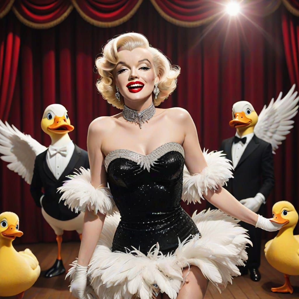 Ducks Recreate Marilyn Monroe in Hyperrealistic Style