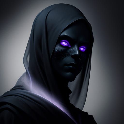 Surreal Dark Fantasy Portrait of Xal'Zirith, the Veiled Watc...