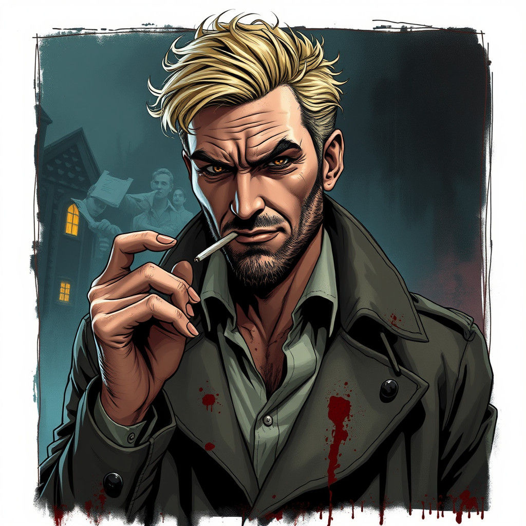 John Constantine Inspired Horror Comic Art