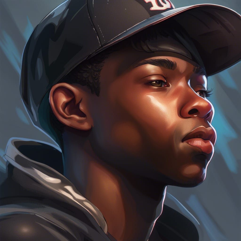 Detailed Portrait of Teen in Art Nouveau Style