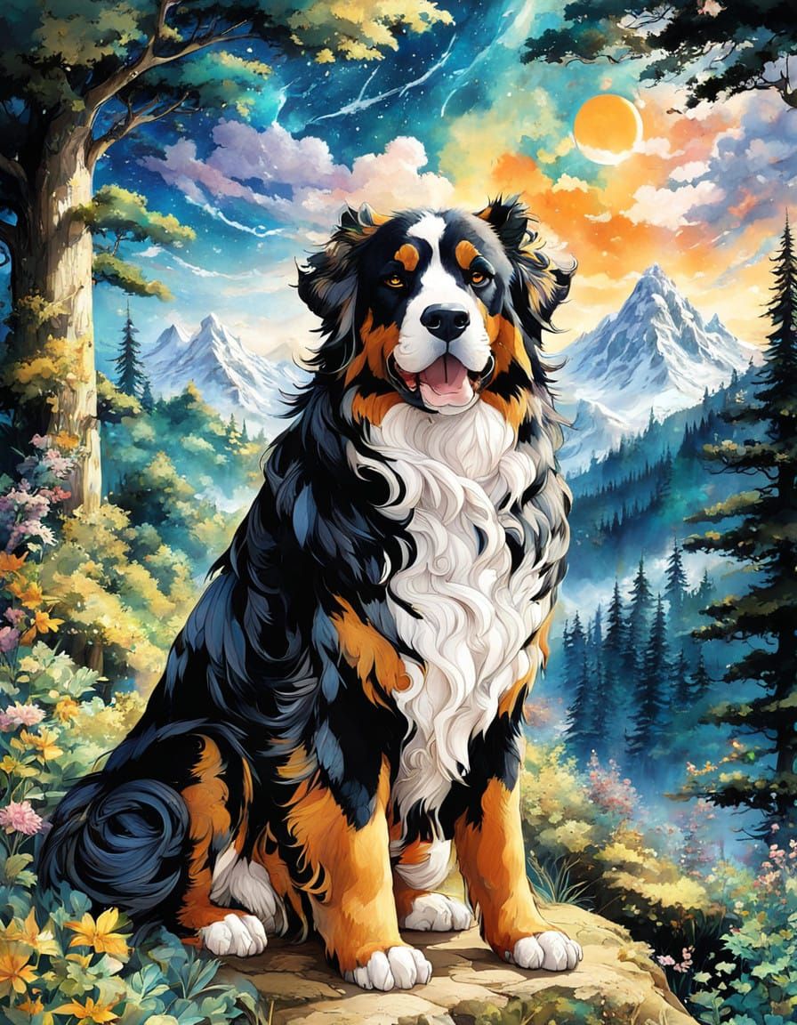 Gentle Fantasy Hybrid, Awe-Inspiring Beauty in Vibrant Dream...