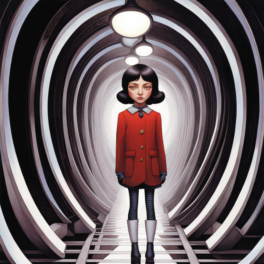 Vibrant Cityscape in Art Nouveau Style