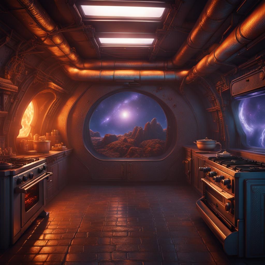 Fantastical Space Kitchen in Deep Color