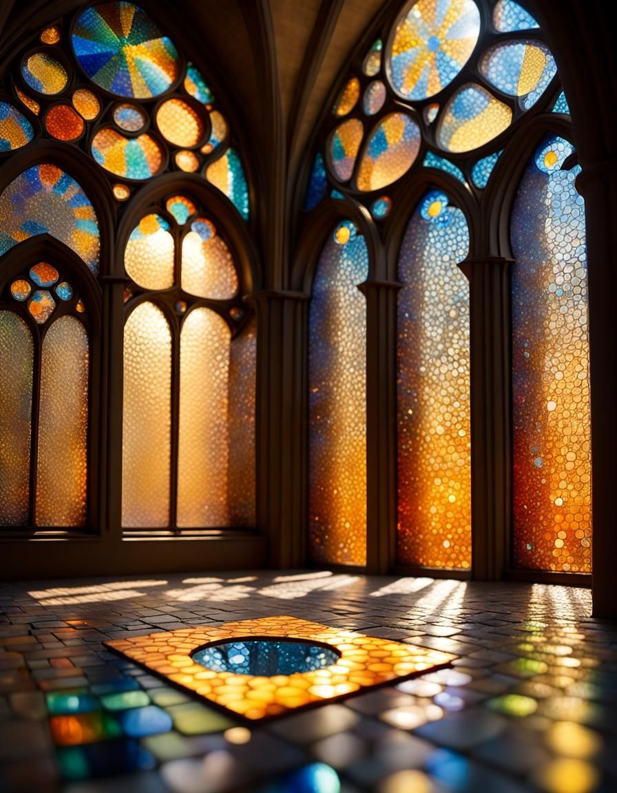 Stained Glass Bubblewrap Cathedral in Golden Hour