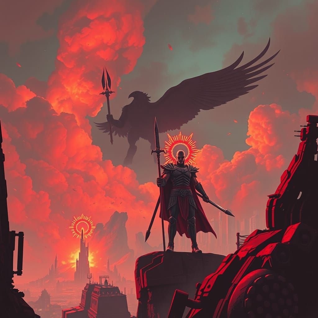 Epic Sci-Fi Gods Clash in a Futuristic Metropolis