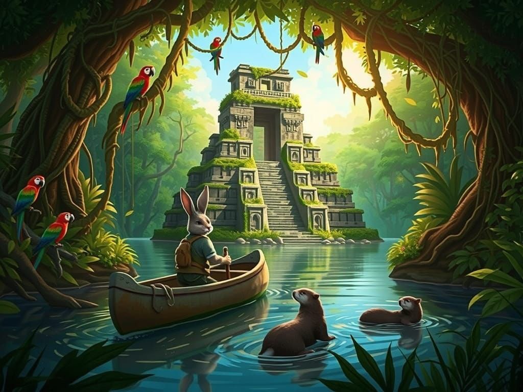 Explorer Rabbit on the Amazon River