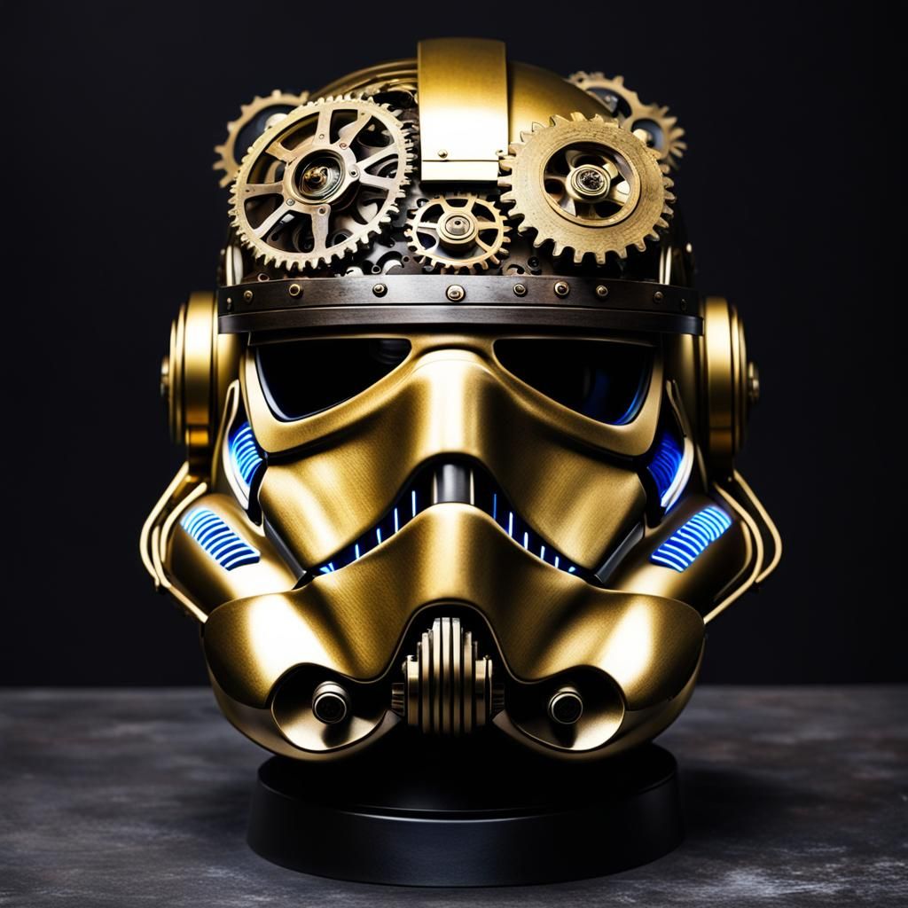 Steampunk Stormtrooper Helmet with Cyberpunk Elements