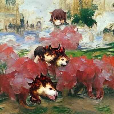 Menacing Three-Headed Cerberus Guarding the Underworld