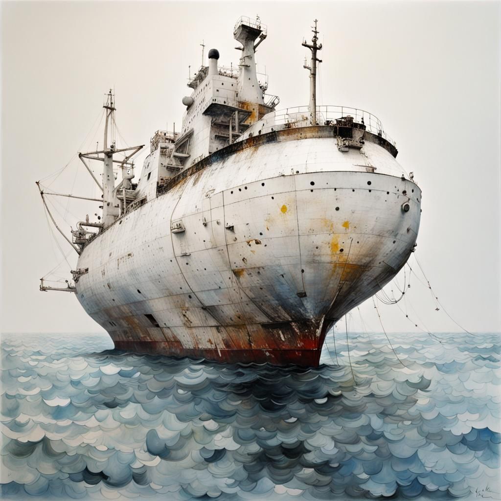 Cosmic Tanker Vessel: Whimsical Surrealism