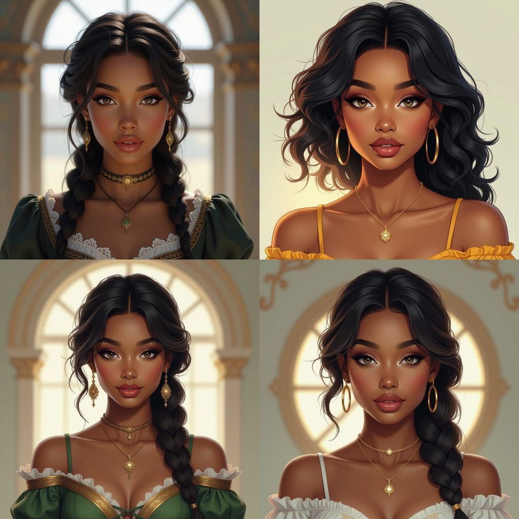 African American Italian College Girl in Sabreena Attire