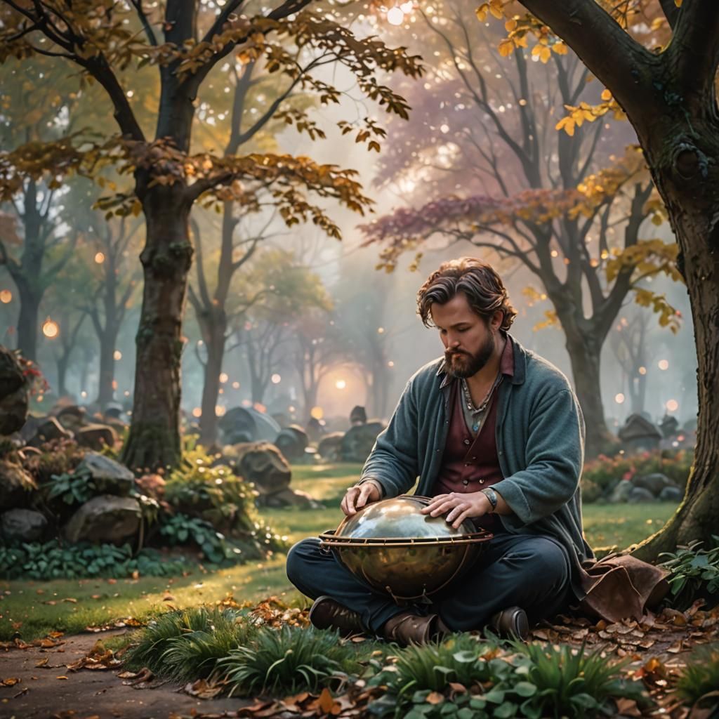 Handpan Music in Ethereal Forest, Professional Photography