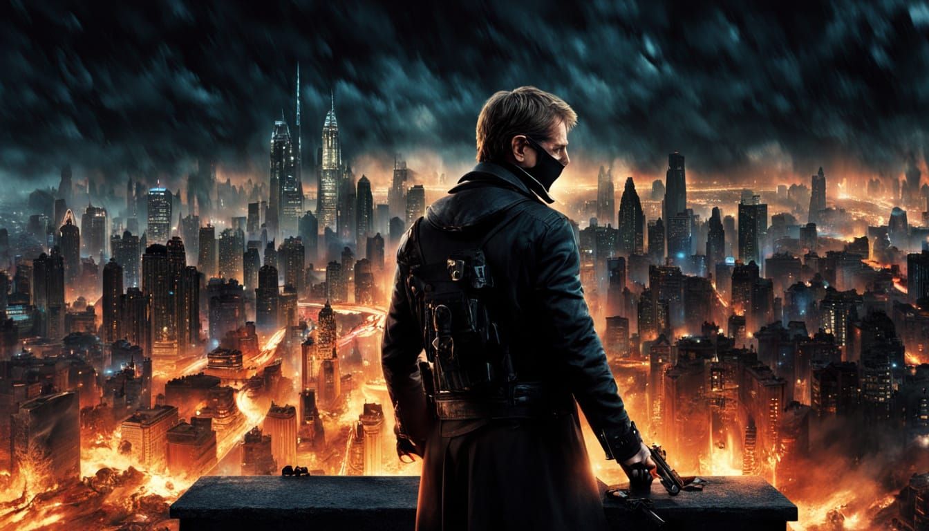 Enigmatic Assassin Poster in Dark, Cinematic Style