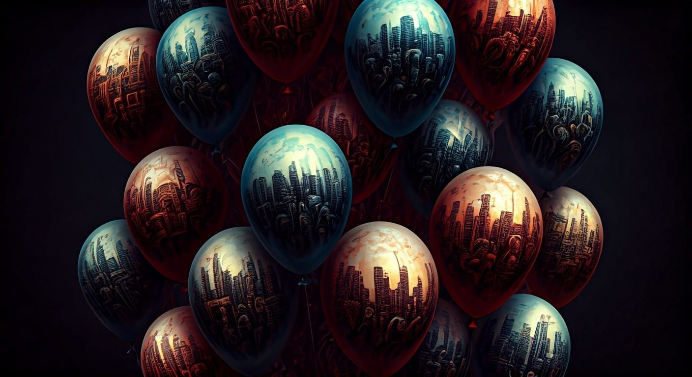 Surreal Balloons in a Biomechanical Style