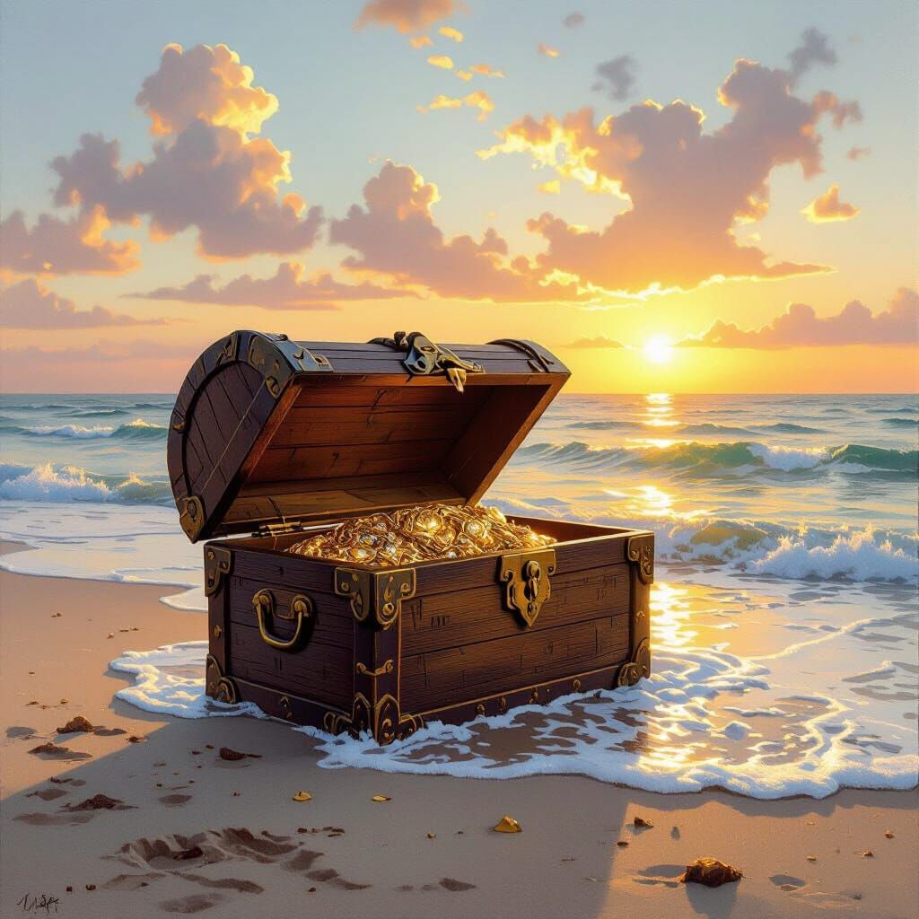 Sunset Treasure Chest: Romanticism and Discovery