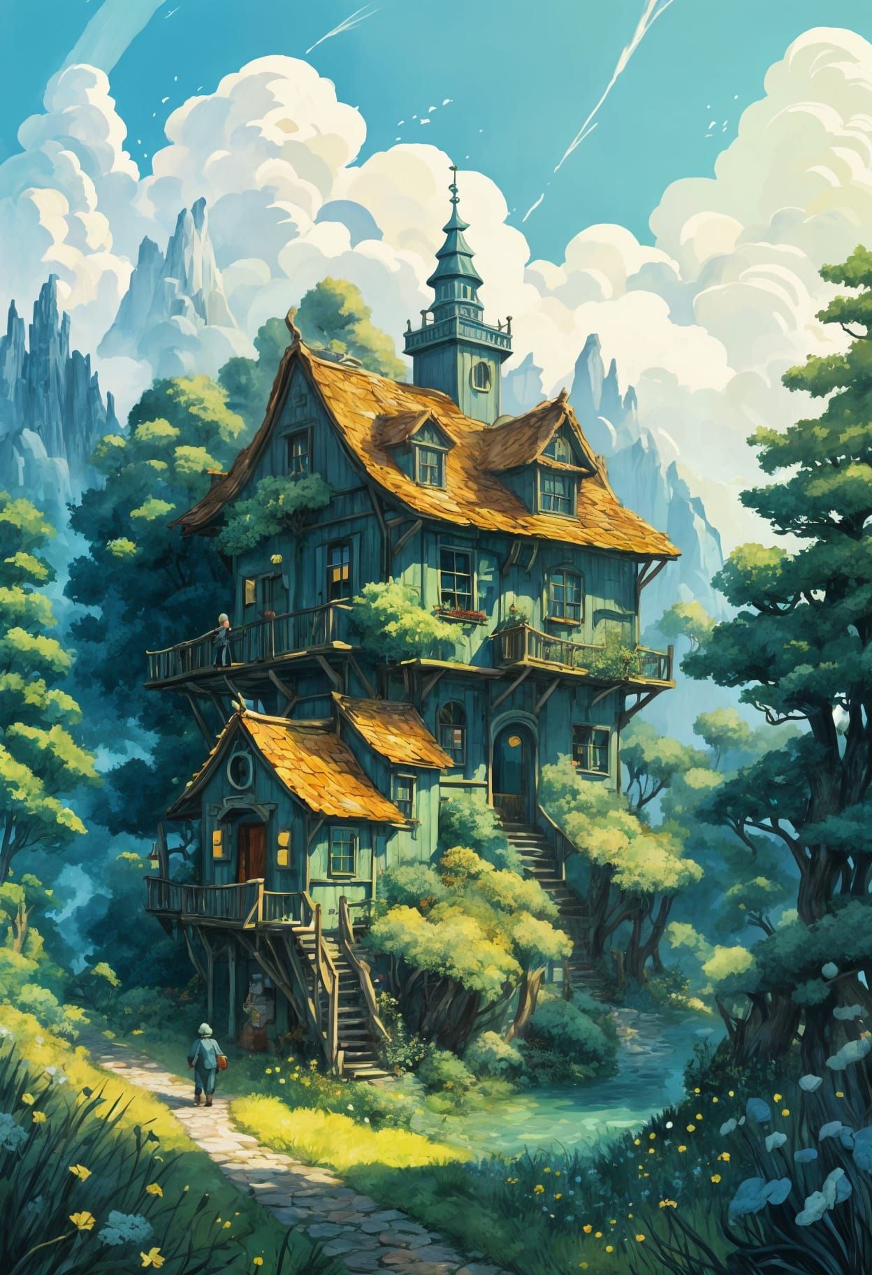 Whimsical Fairytale Sci-Fi House in Mystical Forest