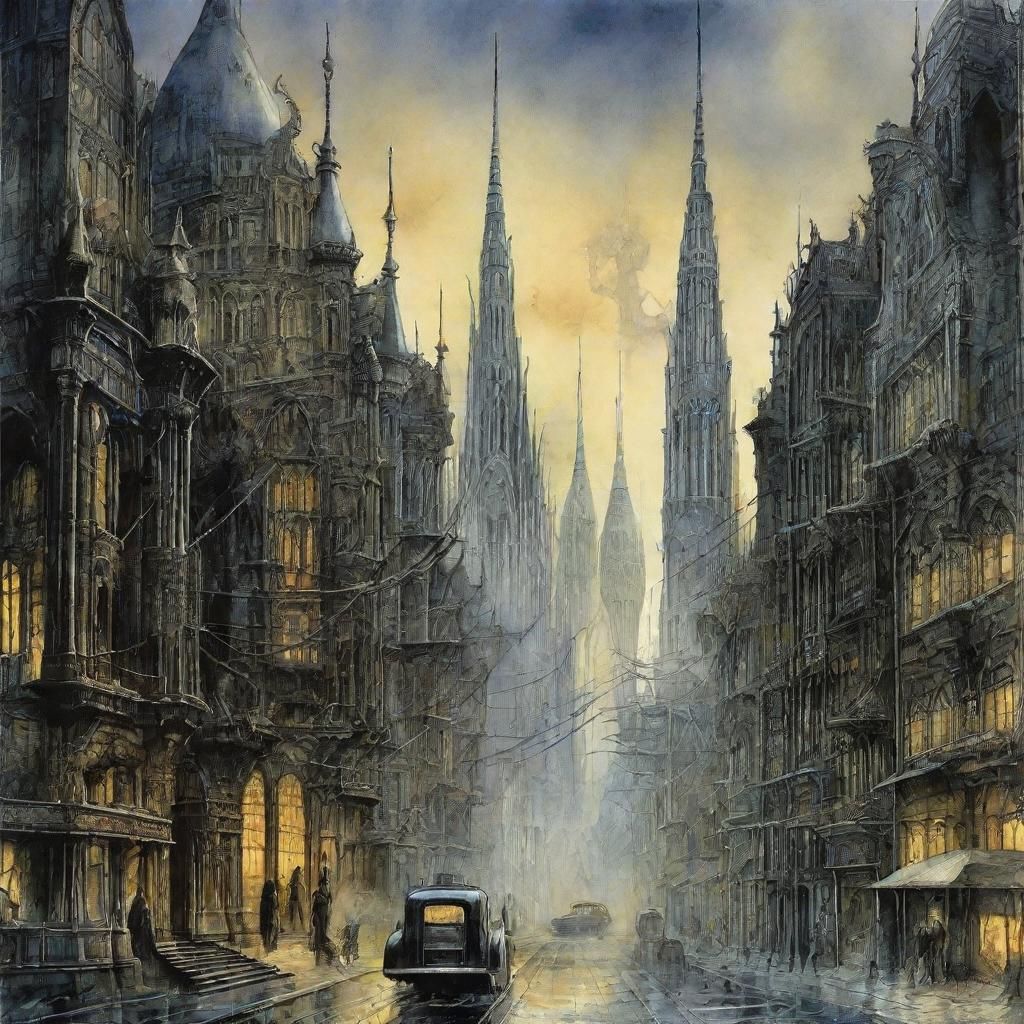 Smokey City Surrealism: Woman in Watercolor