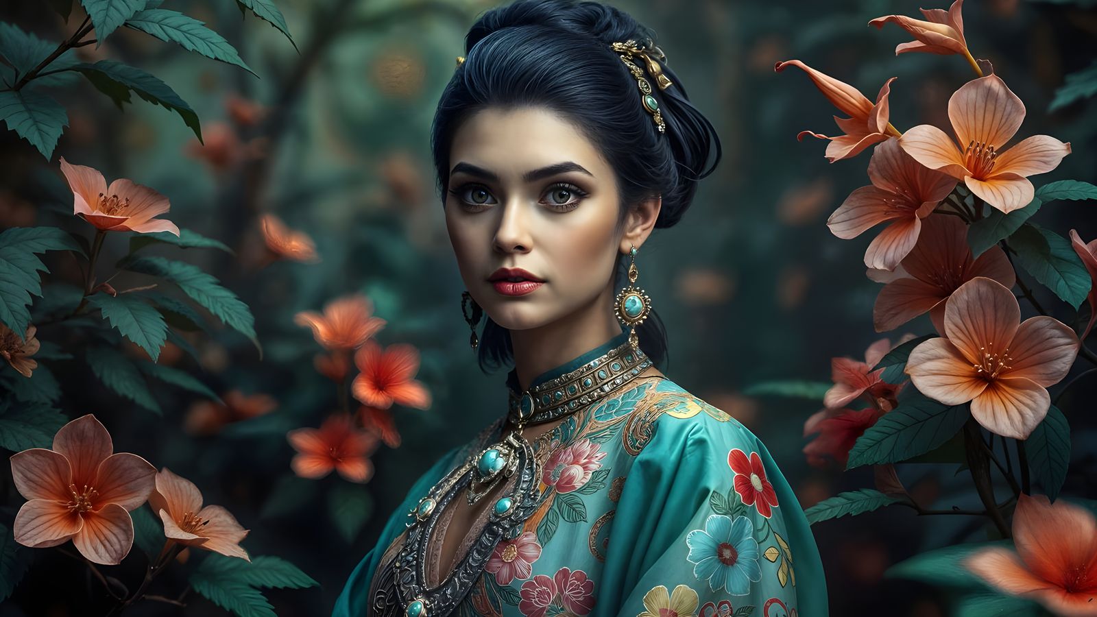 Exotic Bohemian Beauty in Vibrant Colors