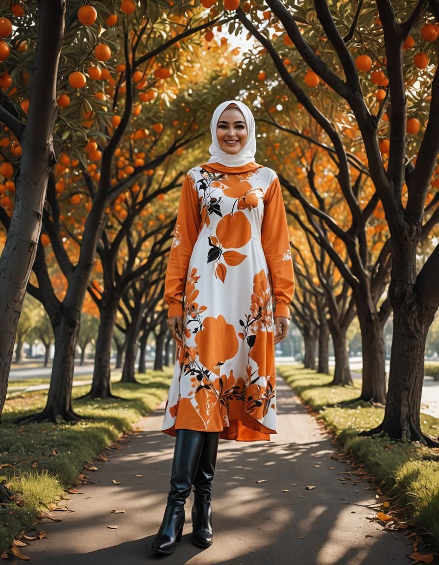 Psychedelic Oil Portrait: Curvy Woman in Hijab