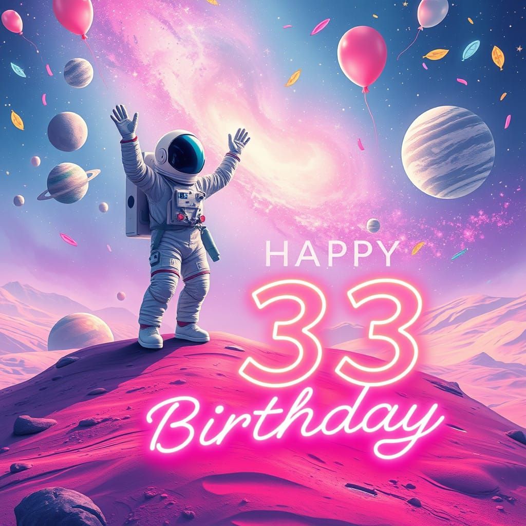 Astronaut Celebrates 33rd Birthday in Cosmic Fantasy