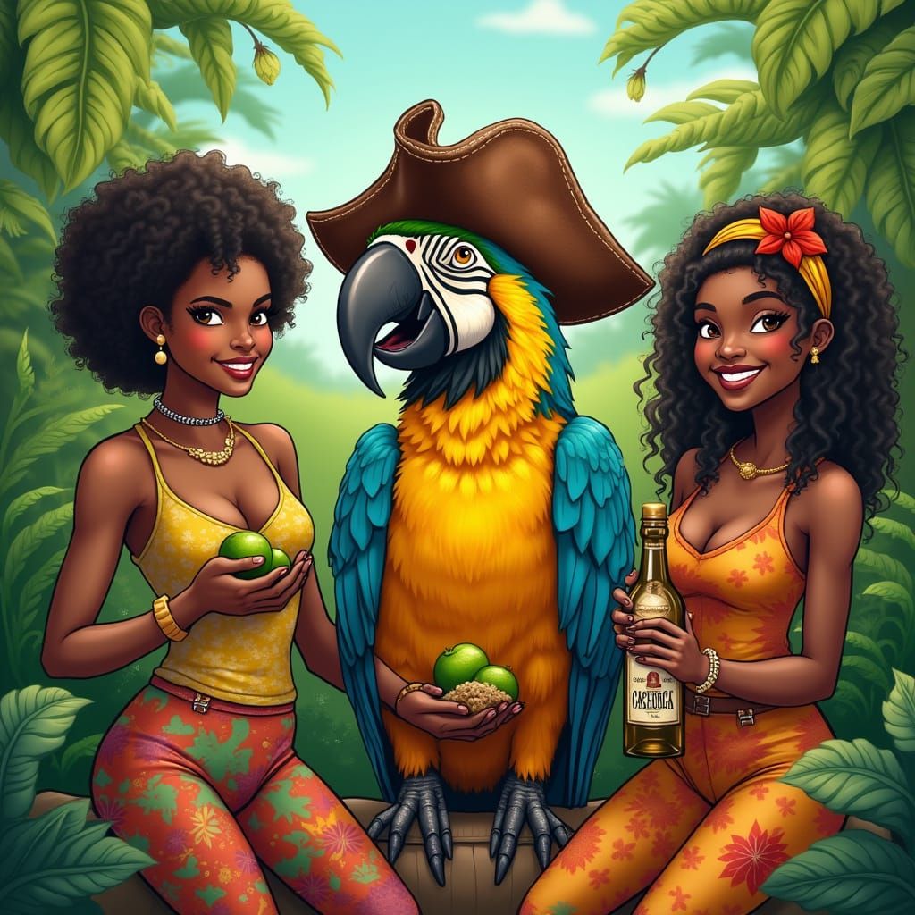 Vibrant Pirate Parrot in Lush Brazilian Countryside