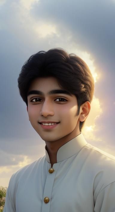 Handsome Pakistani Boy Portrait with Ethereal Lighting