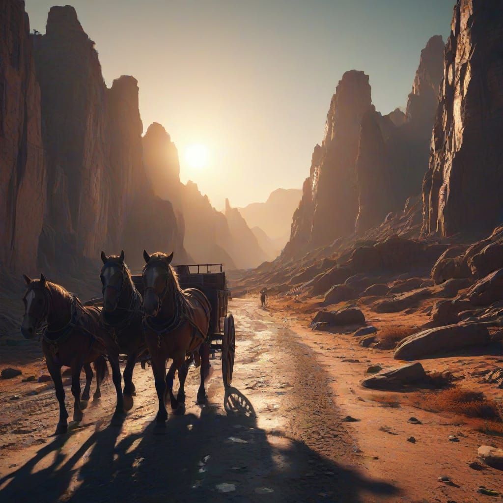 Wagon Ride Through Lunar Landscapes: Digital Matte Painting