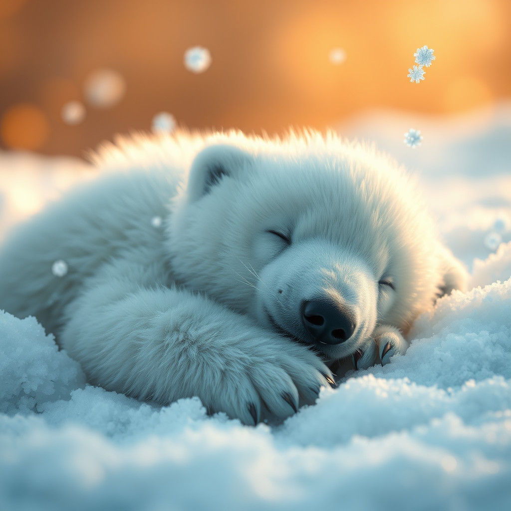 Eisbeer on Schnee: A Winter's Nap in 8k