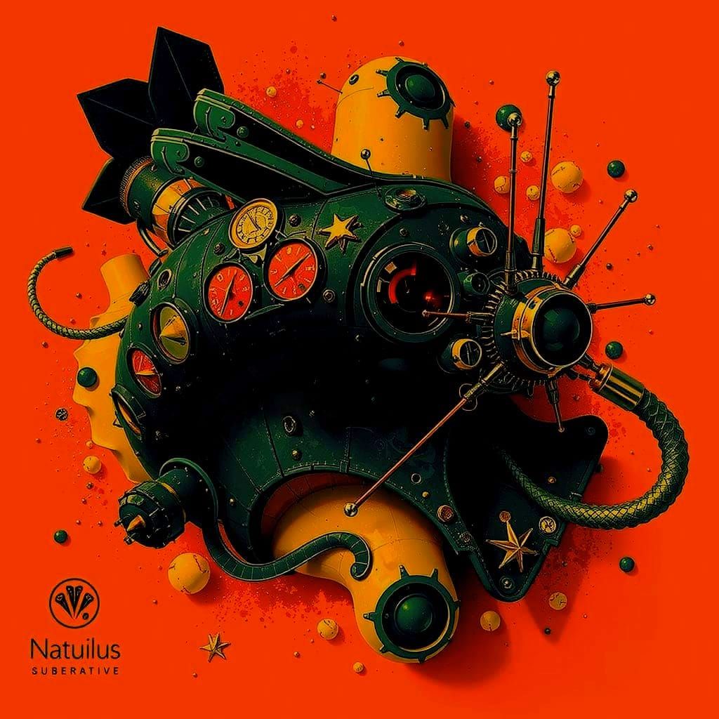 H.G. Wells Nautilus Submarine Art