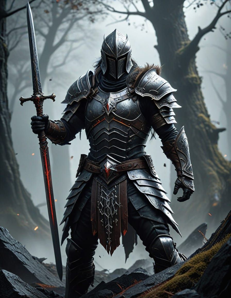 Surreal Dark Fantasy Warrior Conquers the Grave