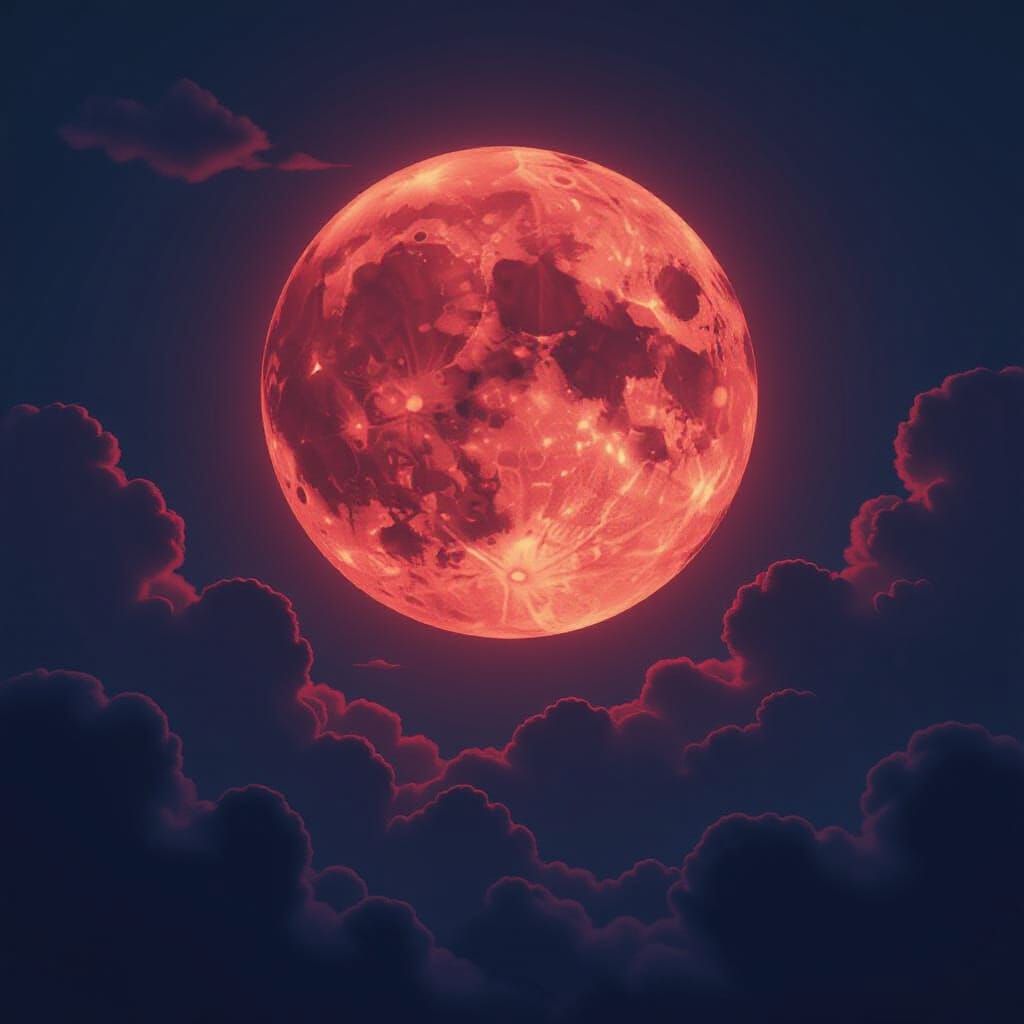 Crimson Moon Emerges in Sci-Fi Landscape