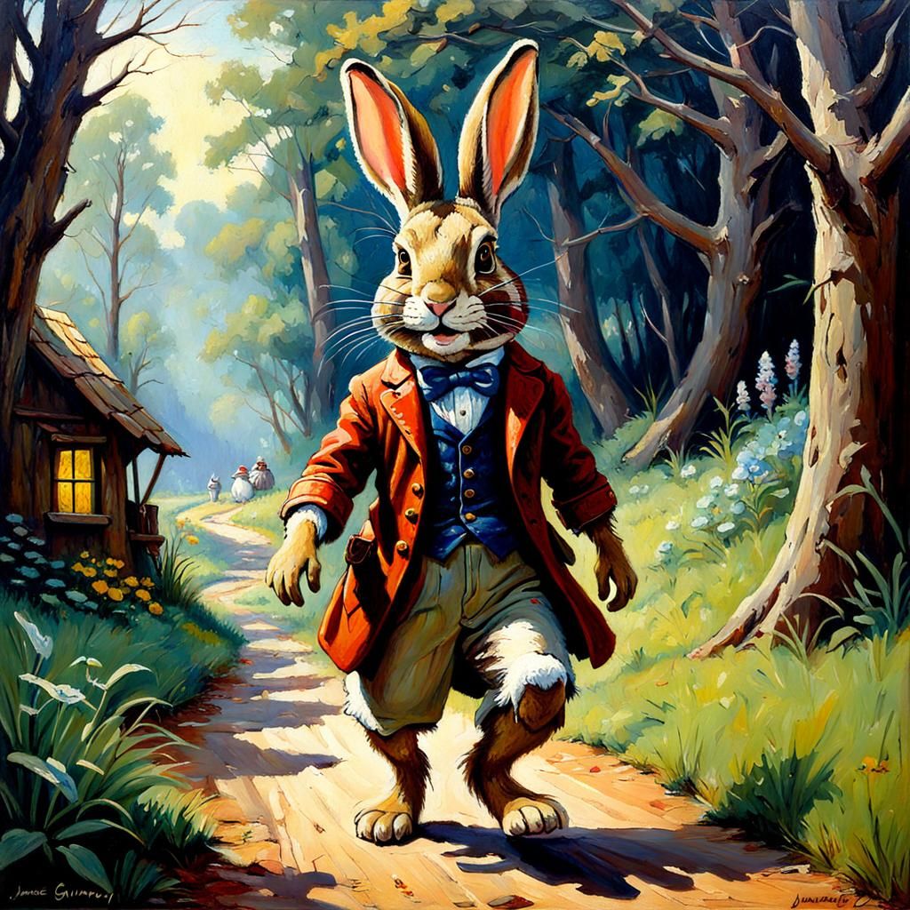 Br'er Rabbit: Oil Painting in Gurney Style