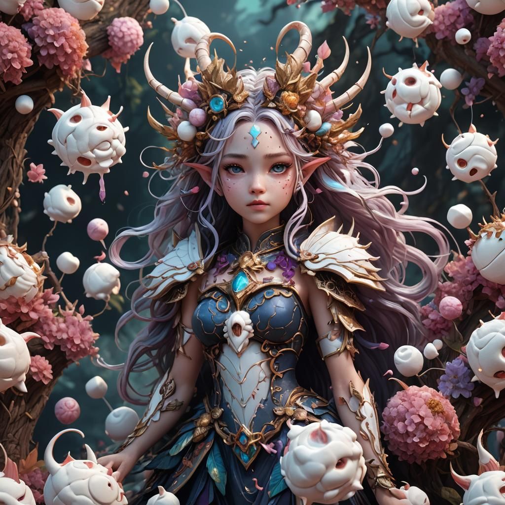 Marshmallow Nymph in Detailed Fantasy Art