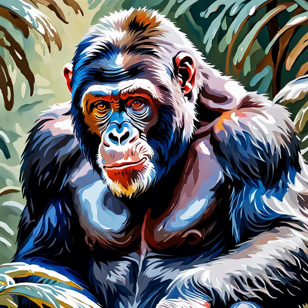Bored Ape Artwork in Gouache and Watercolor