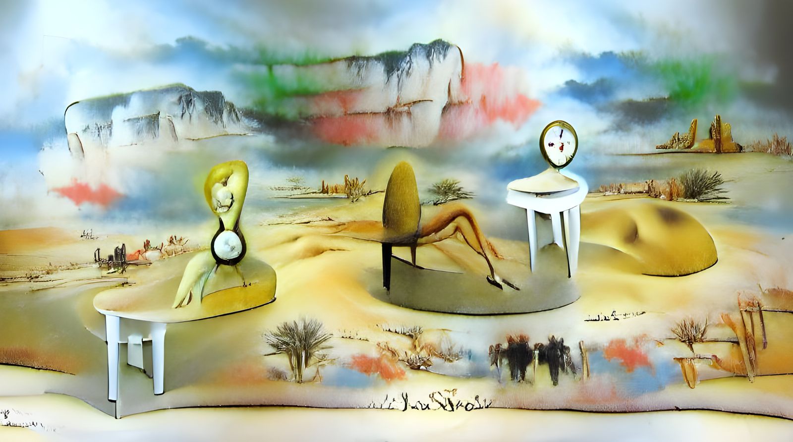 Surreal Fusion: Woman and Furniture Portrait