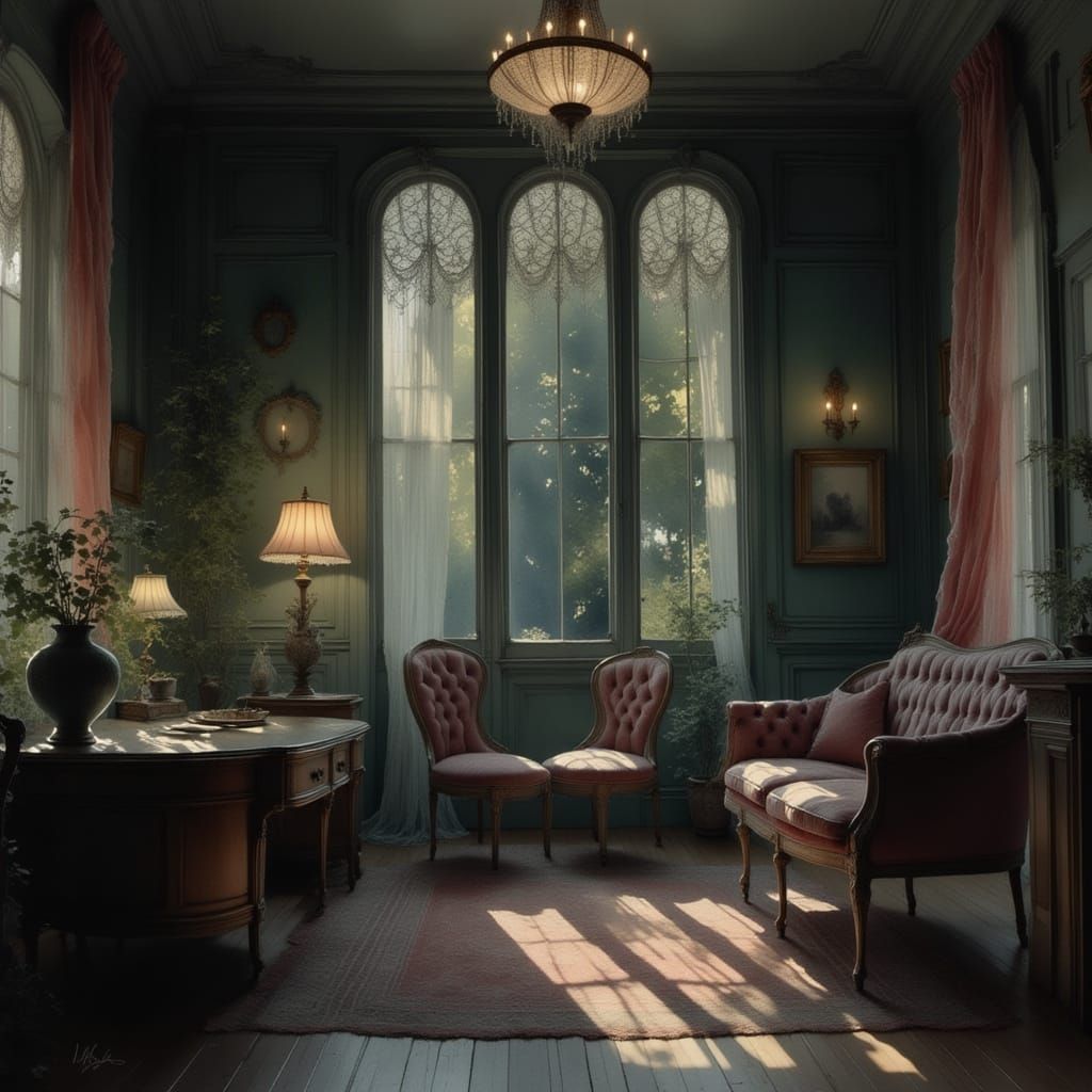 Mafia Boss Hideout in Film Noir Style