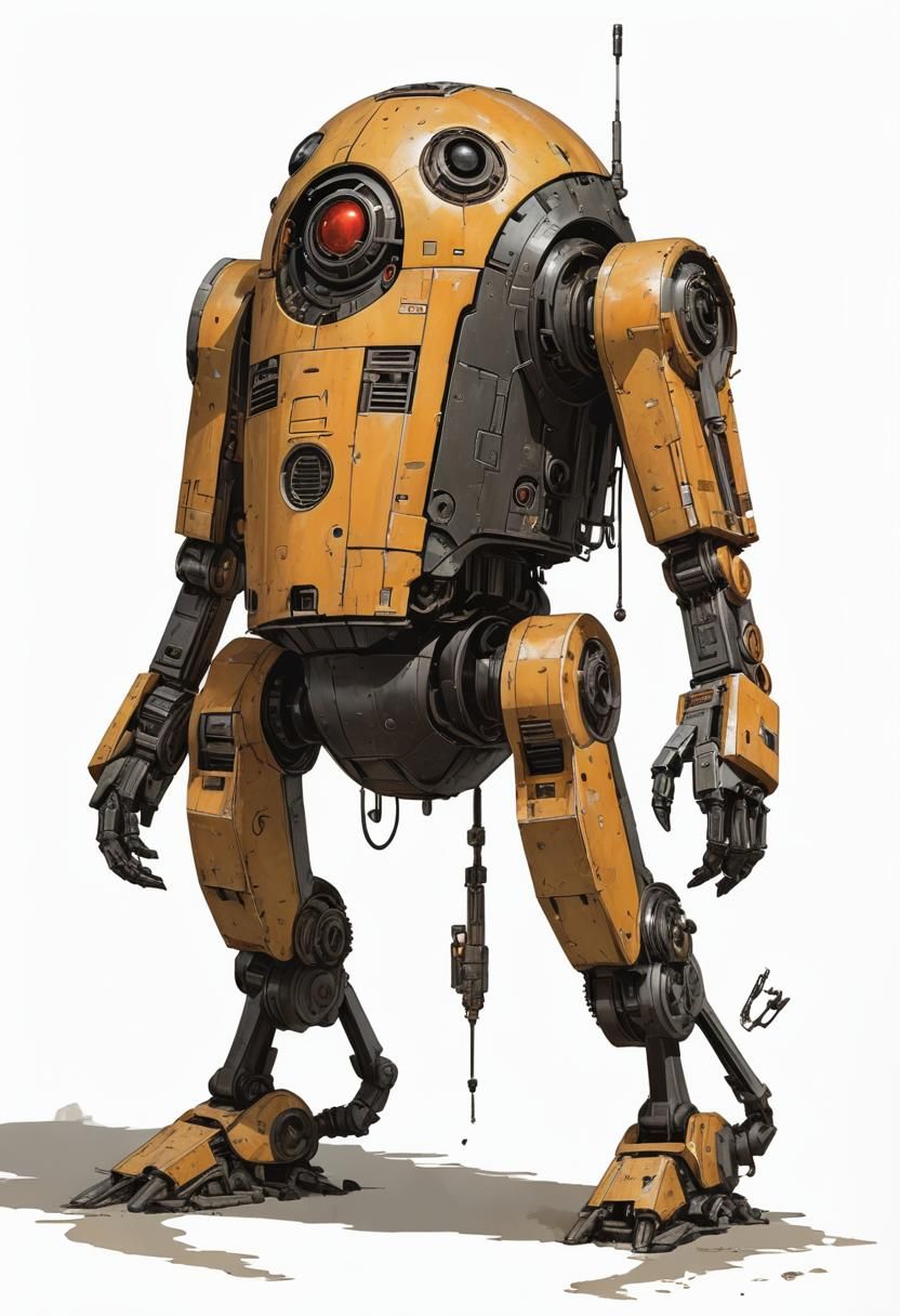 Scrounged Droid in Boris Vallejo Style
