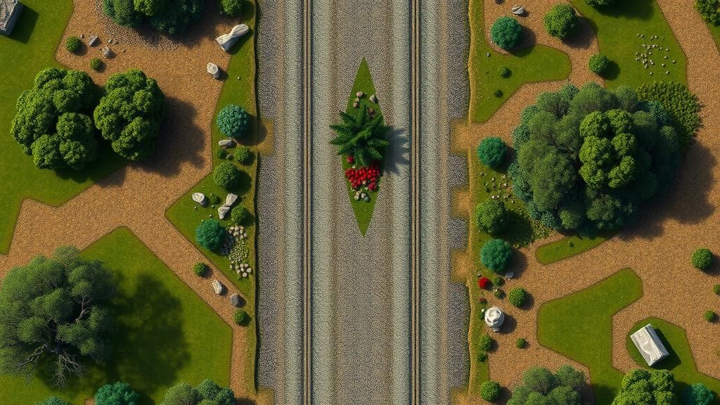 Isometric Gravel Road Fantasy Battle Map