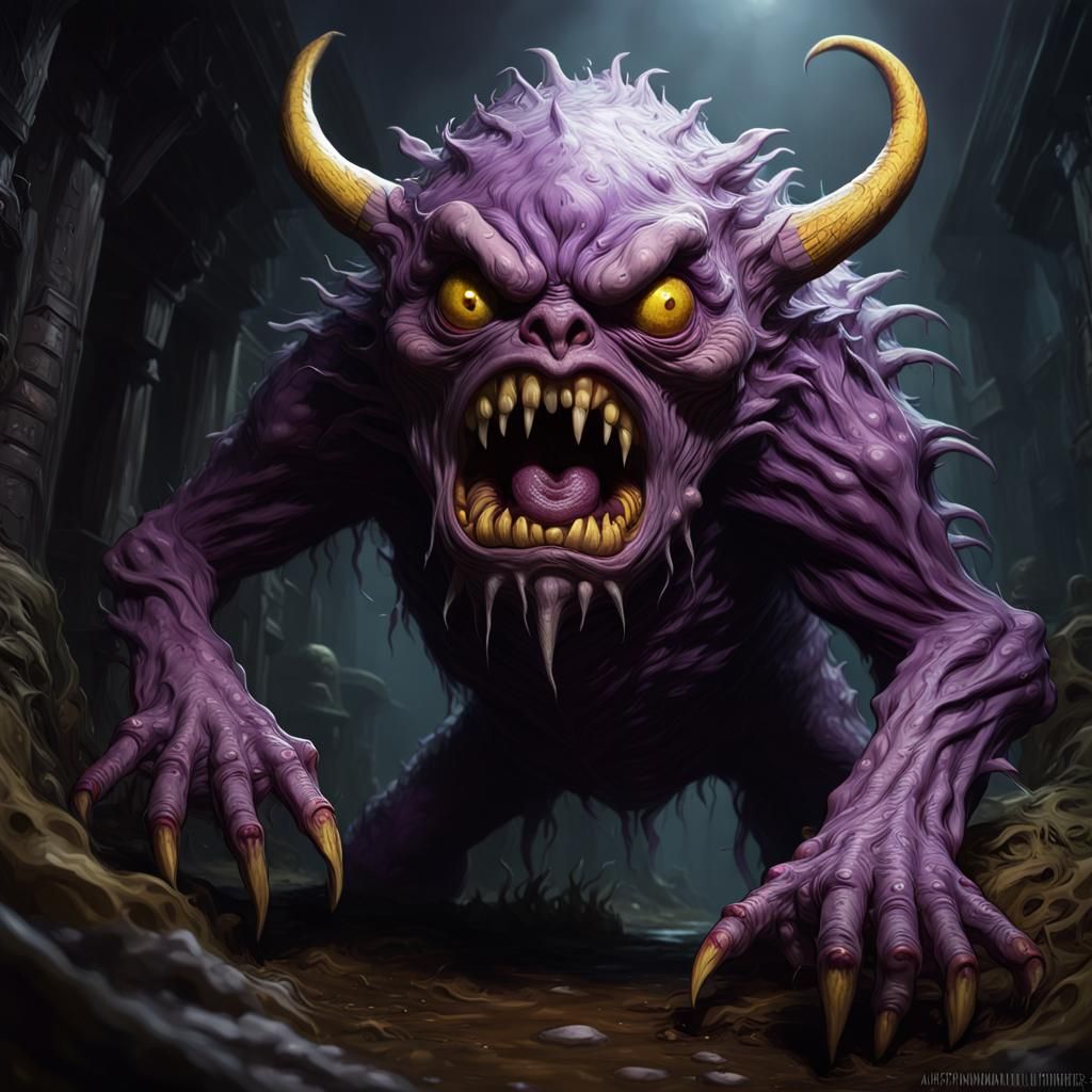 Creepy Pukwudgie Monster in Dark Fantasy Style