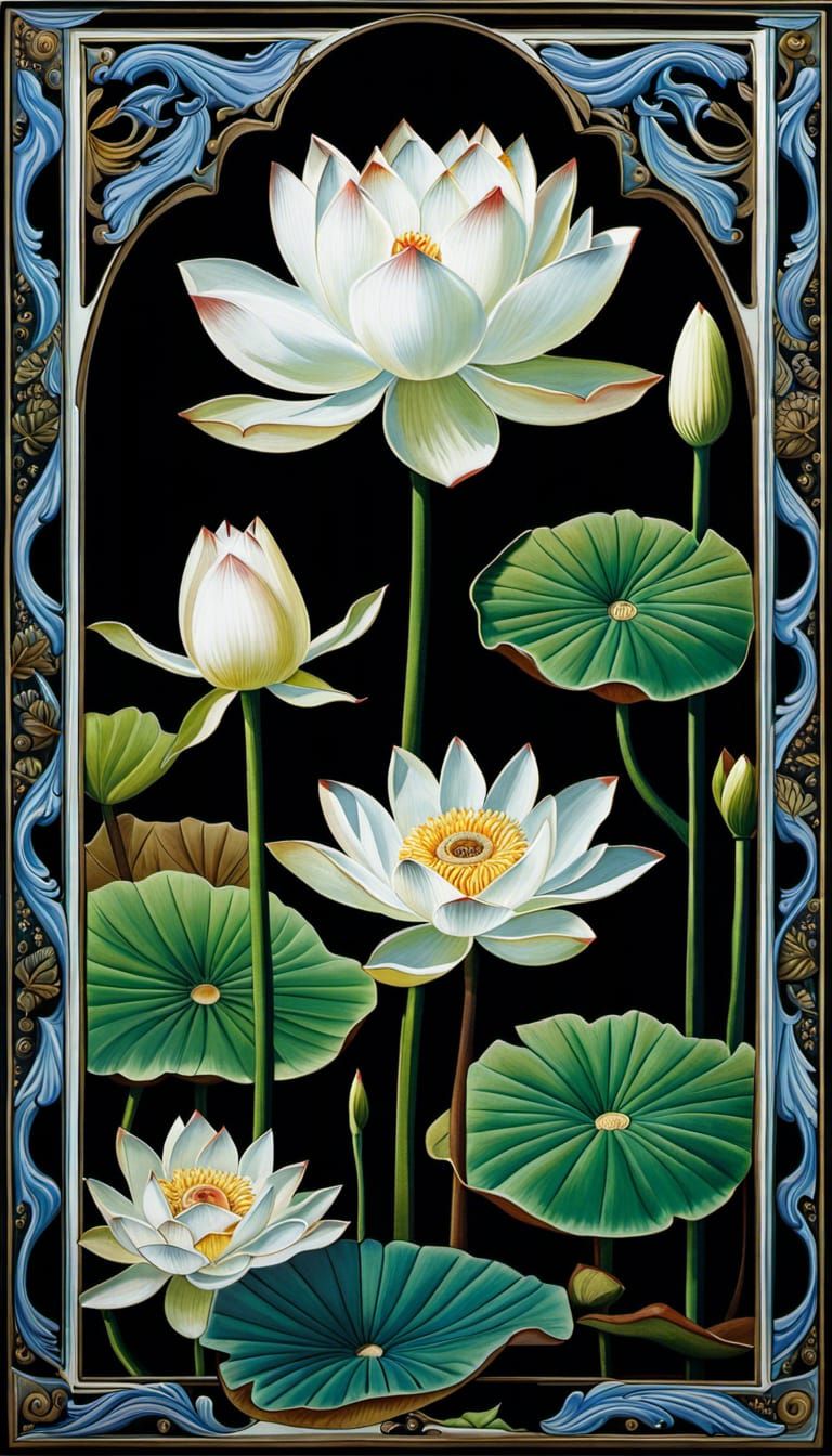 Flowers and Butterflies Series: “White Lotus”