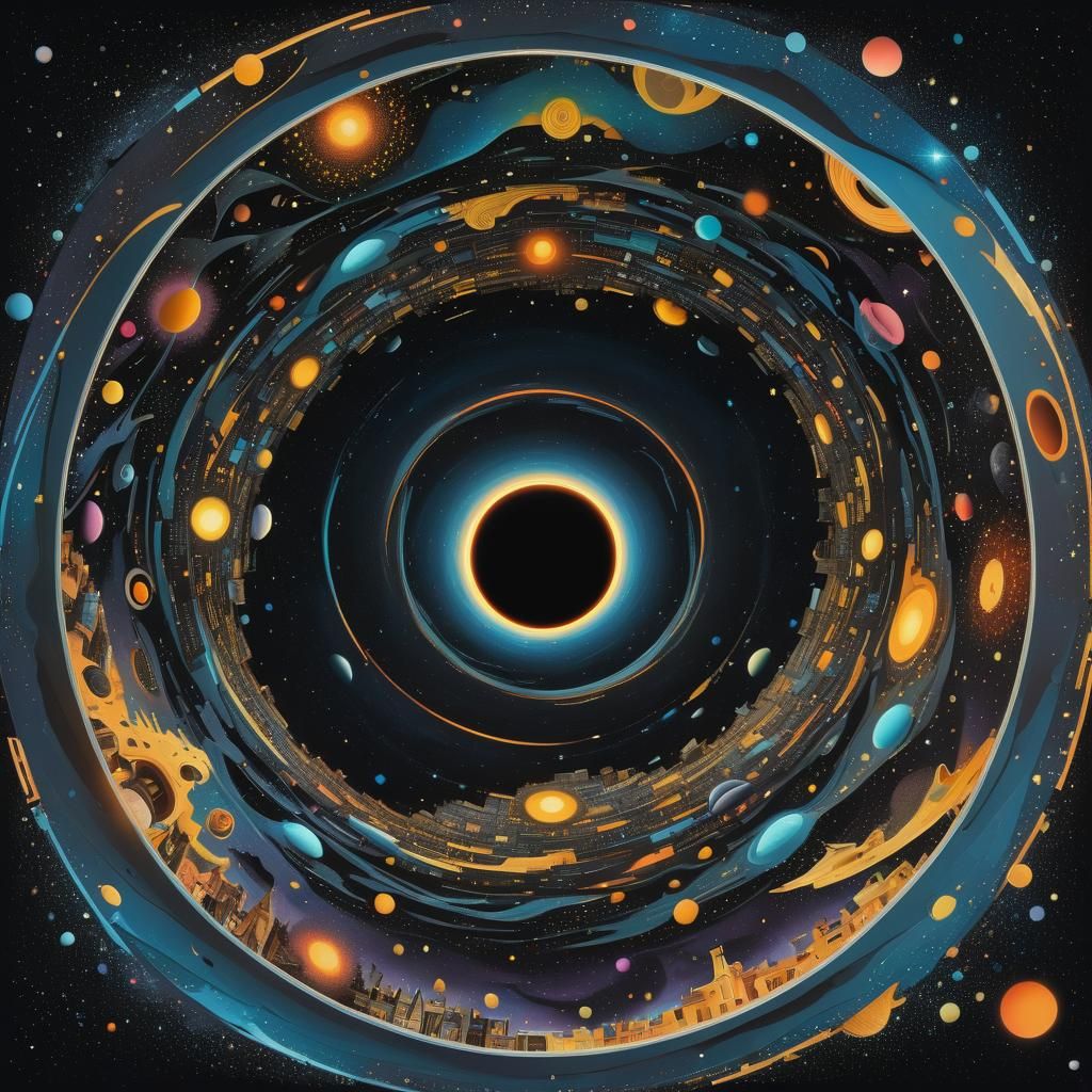 Black Hole Hat with Orbiting Star Systems