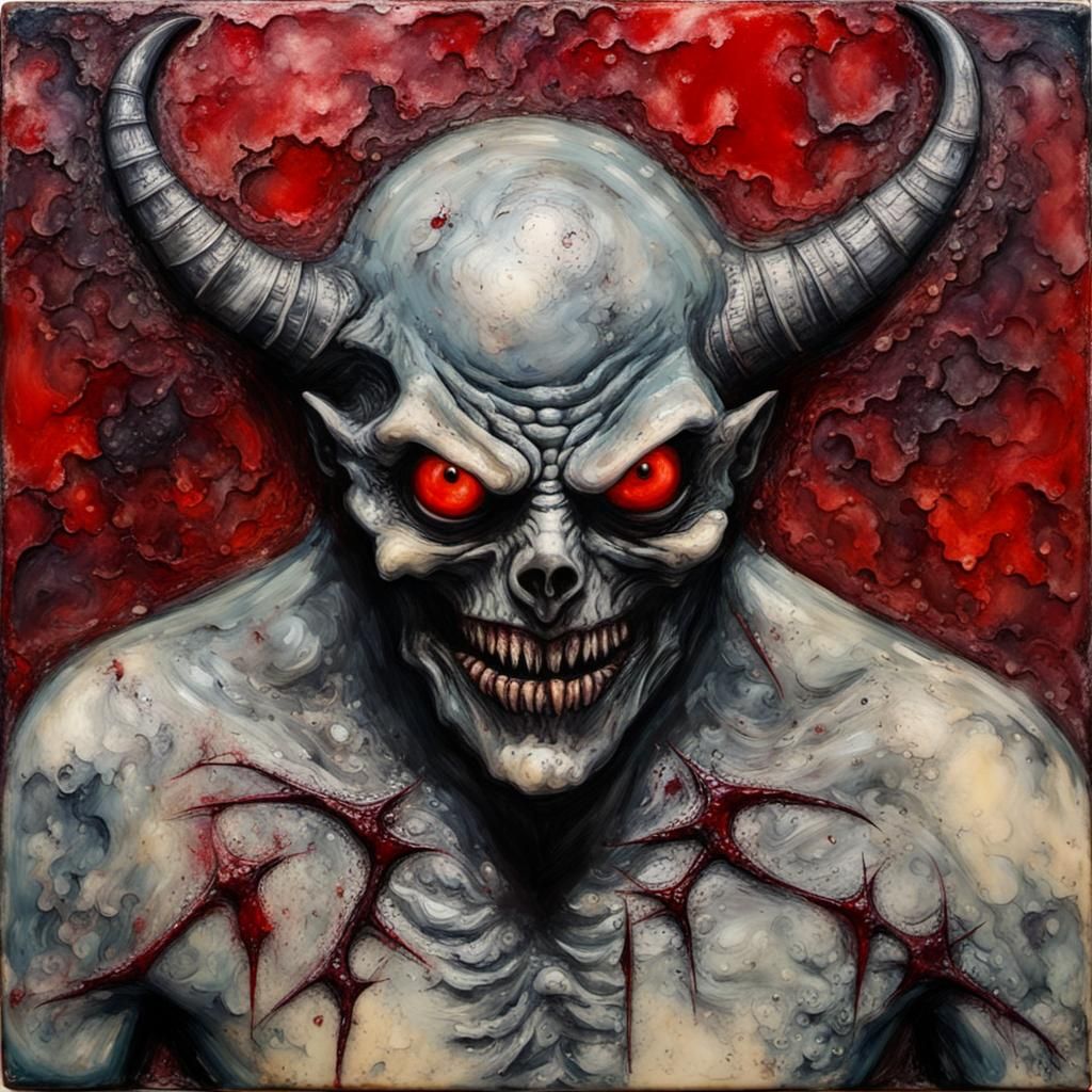 Diabolical Malevolent Encaustic Art