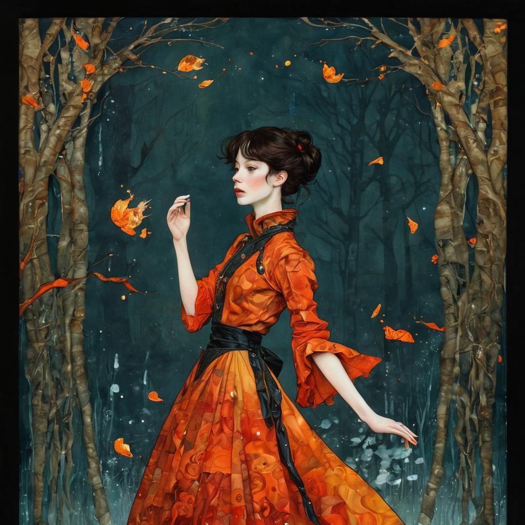 Fairytale Fire Foam Fashion, Art Nouveau Style